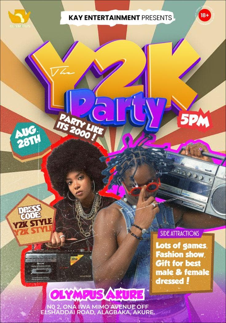 Y2K Party event poster